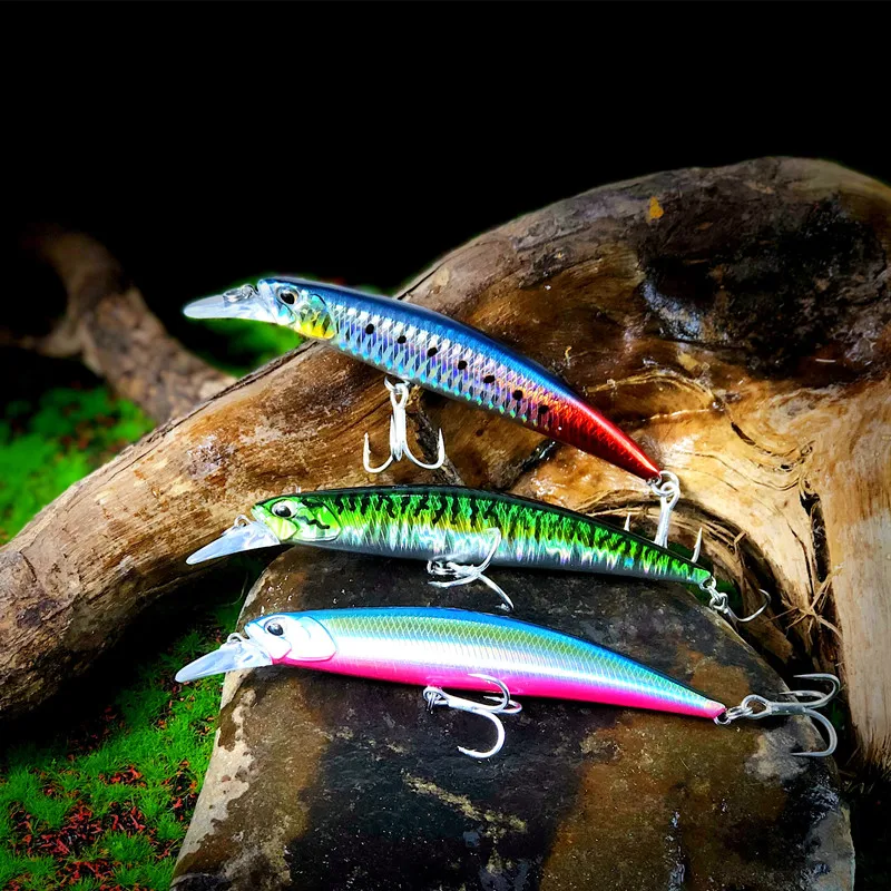 Greenspider Jerkbait Minnow 125mm 27G Hundimiento Lubina Agua Salada - imagen 3