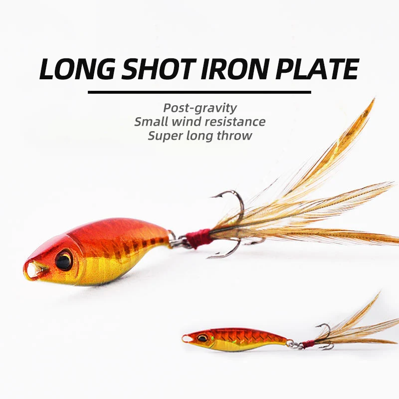 ARDEA-SEÑUELOS DE Plantilla de Metal, anzuelo giratorio de cuchara de hundimiento lento de 15g, anzuelo de fundición larga, Jigging, Wobbler, aparejos de pesca artificiales - imagen 2