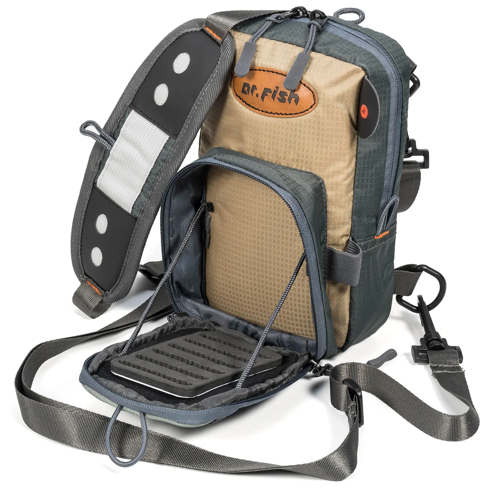 Bolsa de pecho pesca mosca transpirable ajustable SBS doble