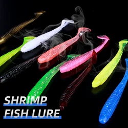 FTK 30 Uds cebo de silicona Señuelos de Pesca blandos 55mm 65mm 75mm cebos artificiales de impacto oscilante accesorios de pesca