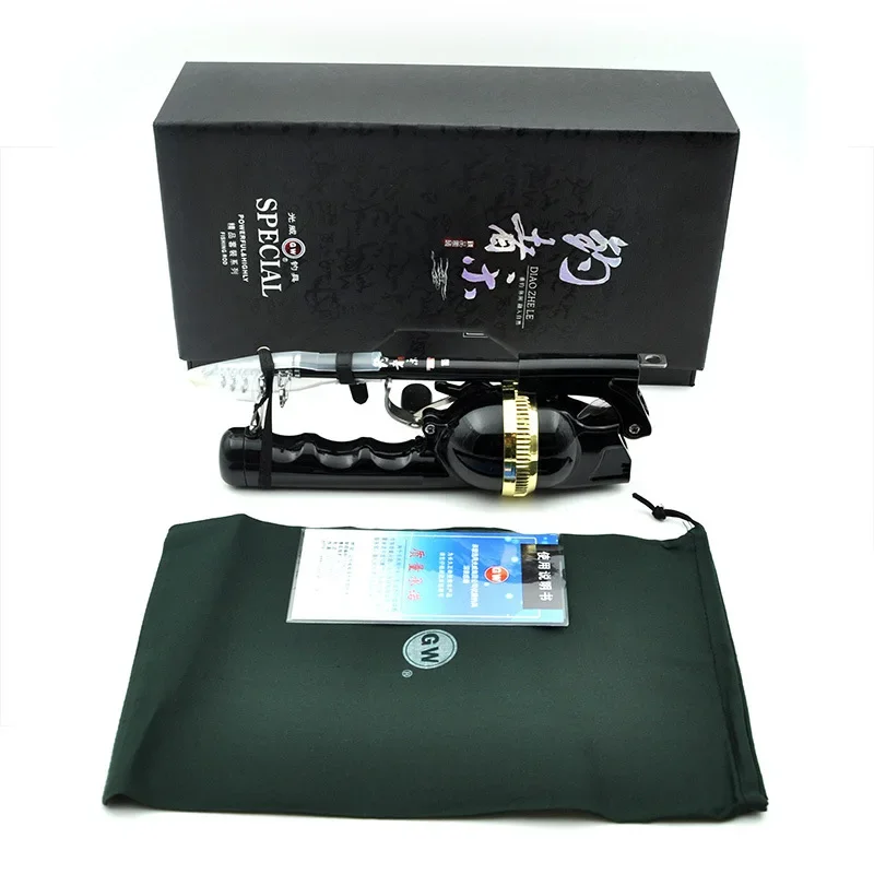 Caña de pescar plegable portátil para carpa, señuelo de pesca telescópico, carrete combinado con línea de pesca, 165cm - imagen 3