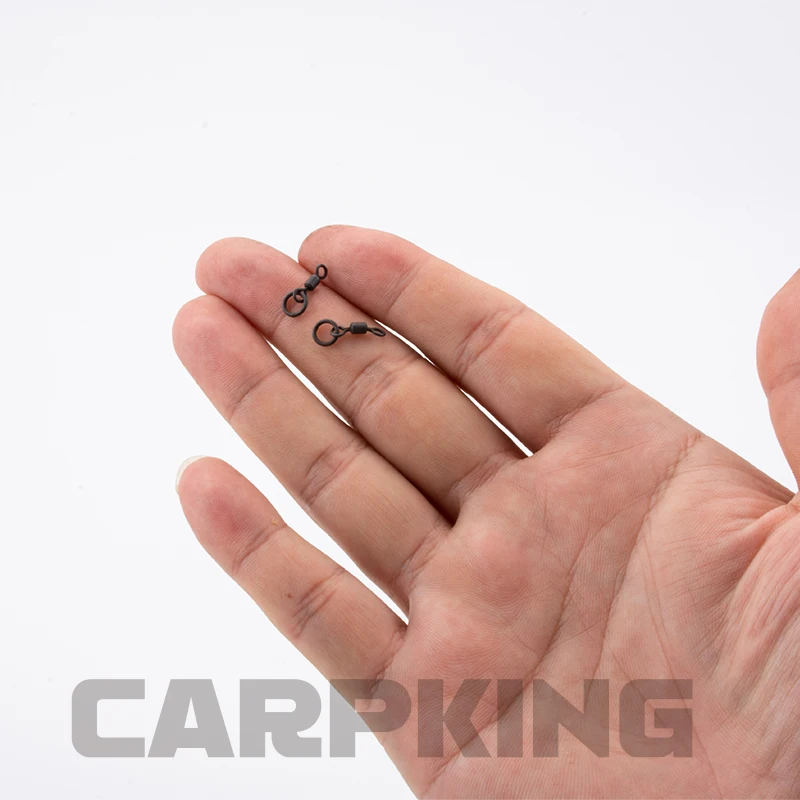 8 Uds. De giratorios para pesca de carpa, anillo de cambio rápido, giratorios, Micro anillo de gancho negro, giratorios para enfriar, accesorios para aparejos de pesca - imagen 5
