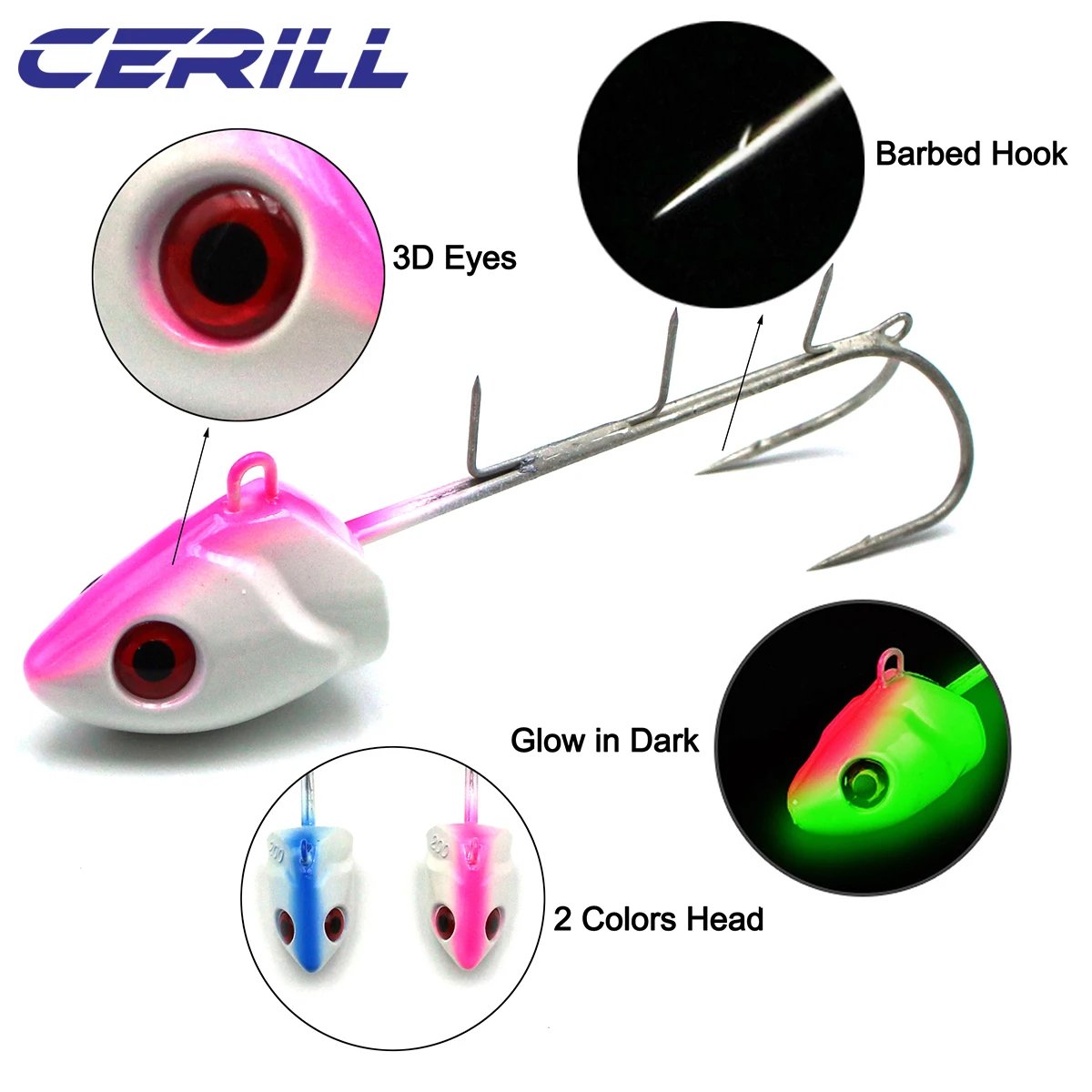 Ceril-placa de hierro fundido de peso pesado, anzuelo de sangre brillante, señuelo suave, ojos 3D, anzuelo de pargo de lubina de mar, 160g, 200g, 250g - imagen 3
