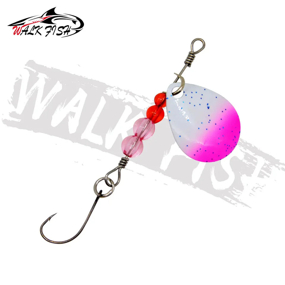 WALK FISH-señuelo giratorio de Metal para pesca, cebo Artificial duro de 2,2g con ganchos, trucha, Arroyo, agua dulce, aparejos de pesca - imagen 3