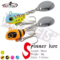 WALK FISH 10g VIB Spinning Tail-spinner Swimbait Señuelos de Pesca Spinnerbait Metal cebo Artificial accesorios de pesca de carpa