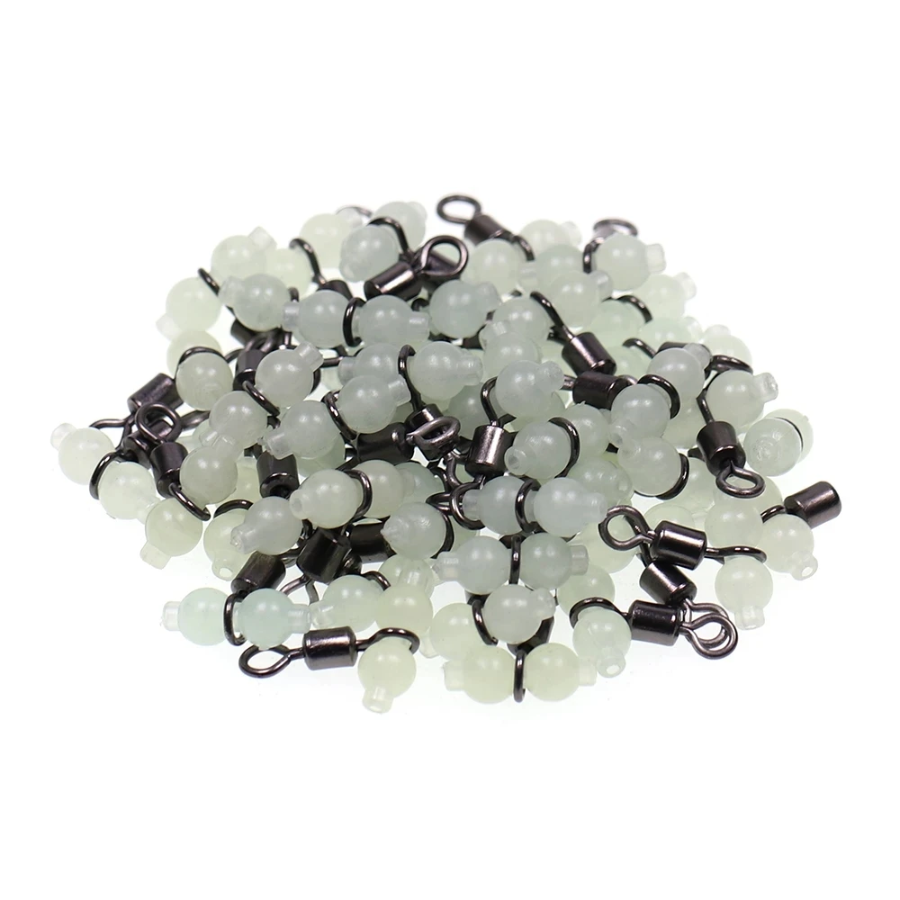 Wifreo-conector giratorio de pesca luminoso de 3 vías, 40 piezas, barril rodante, línea cruzada, cuentas fluorescentes, anzuelo de pez, Conector de línea de señuelo - imagen 3