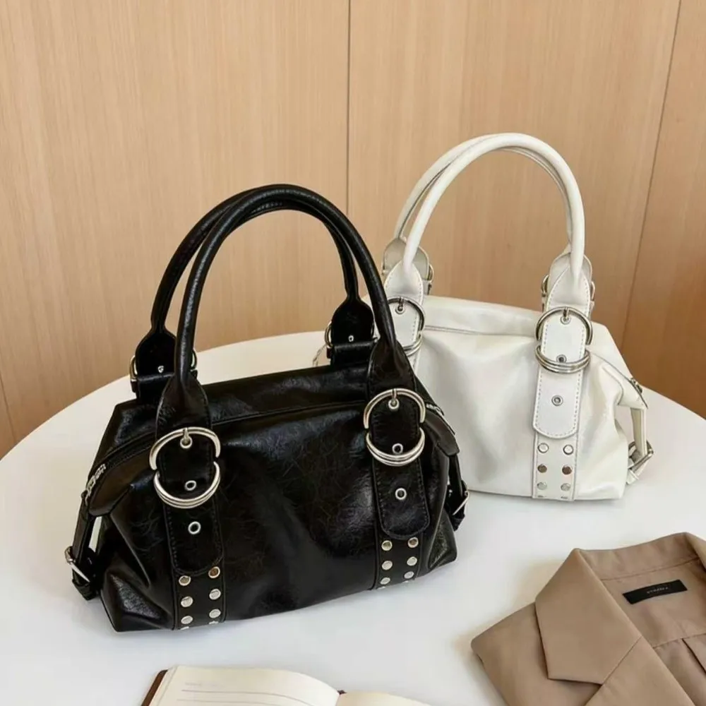 Bolso de hombro de cuero PU estilo vintage para mujer - imagen 5