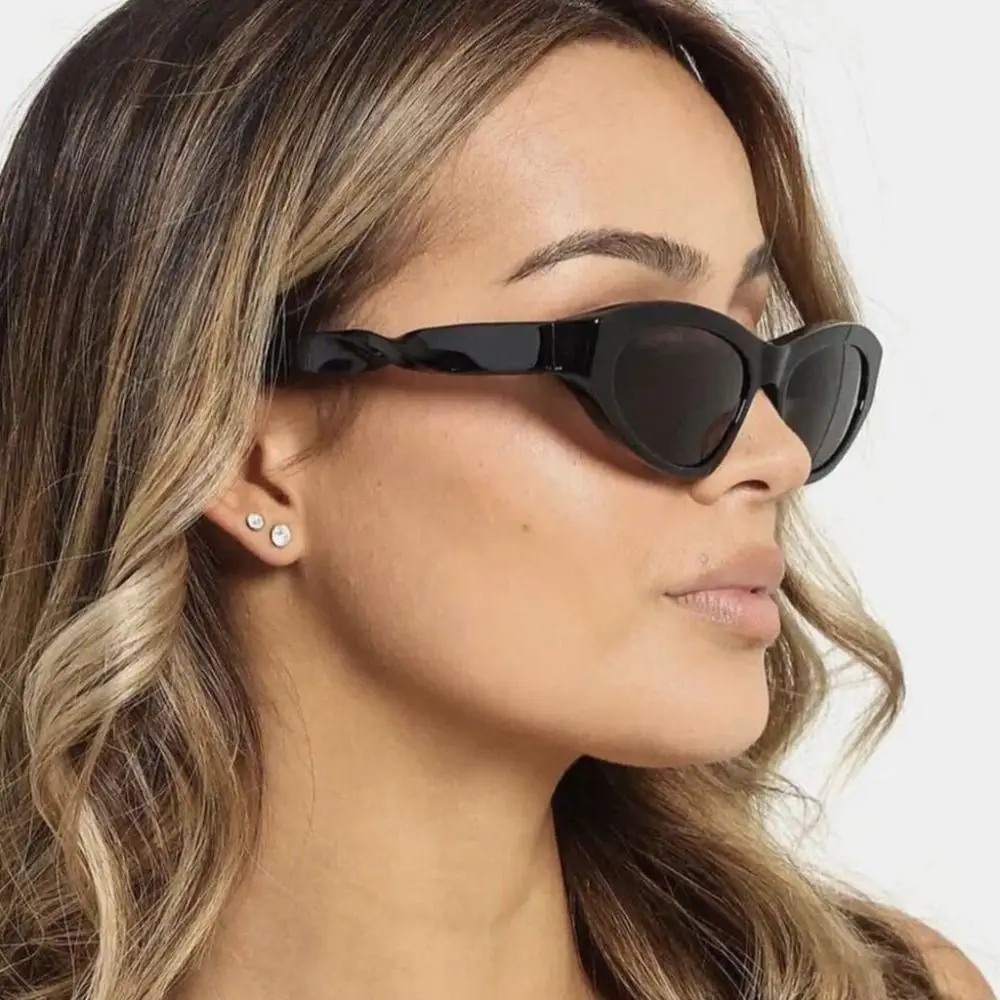 Gafas de sol Retro con forma de ojo de gato para hombre y mujer, lentes de sol con montura pequeña, resistentes a los rayos UV, con espejo giratorio de masa, coloridas, Punk, Hip Hop - imagen 3