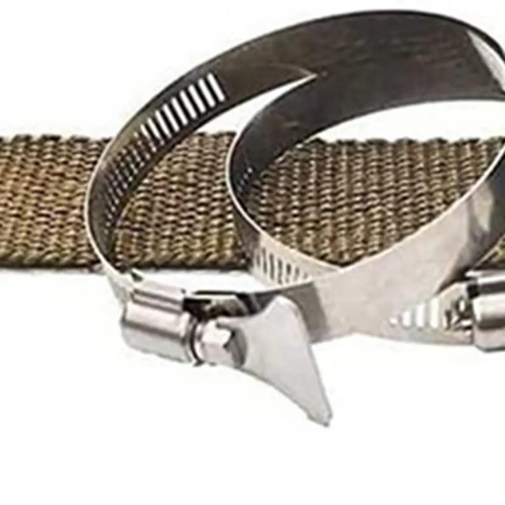 Cinta ignífuga con 2 abrazaderas, envoltura de aislamiento de escape ajustable, tubo de estufa, envoltura de tubo ignífuga para línea eléctrica - imagen 5