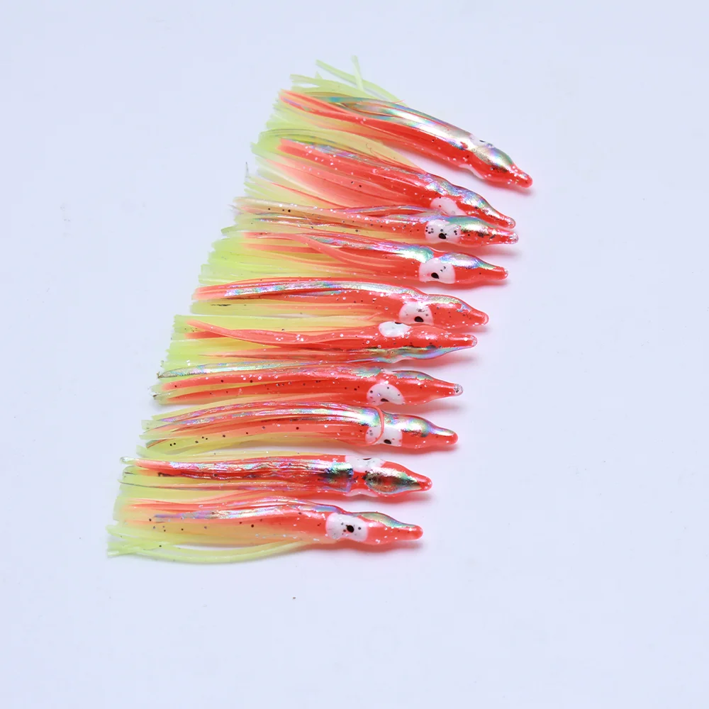 Vinilo de calamar luminoso chapado en oro – Señuelo con falda para pesca en mar - imagen 3