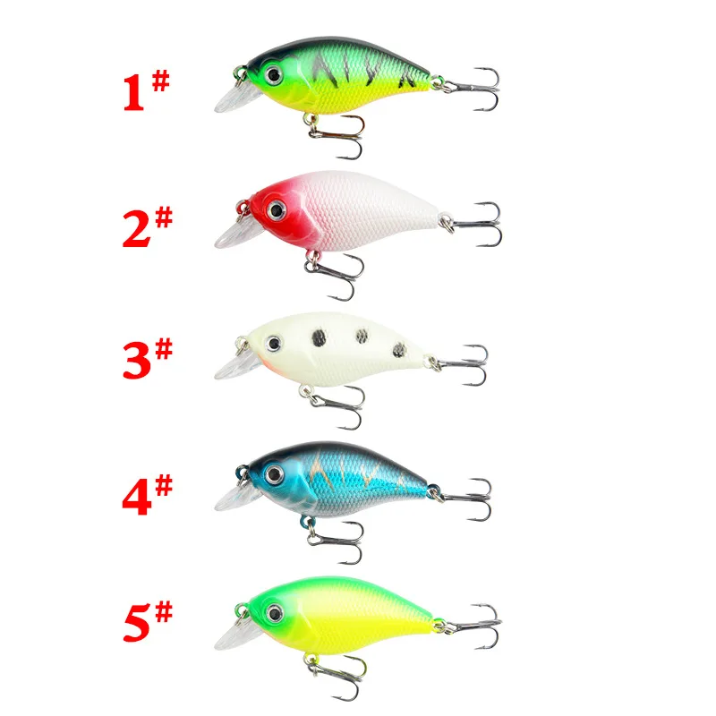 Mini Señuelos de Pesca Crankbait, 60mm, 6,8g, 5 piezas, Topwater, cebo duro Artificial, Minnow, Swimbait, Wobblers, juego de Señuelos de Pesca de carpa - imagen 2