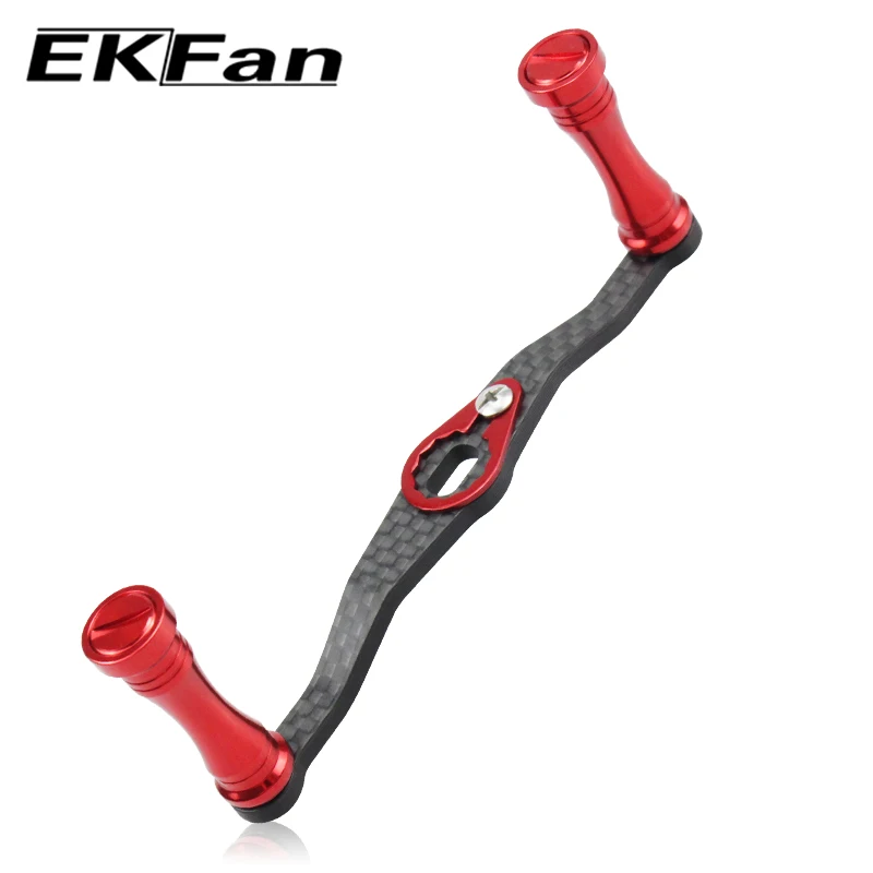 EKfan-perillas de aleación de aluminio, carrete de pesca Baitcasting, accesorio DAI & SHI de 105MM, mango de carrete de pesca de fibra de carbono - imagen 5