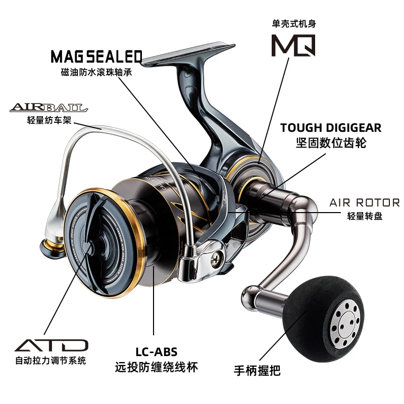 DAIWA-carrete giratorio CALDIA SW Jigging para barco de pesca, arrastre de 12-20KG, 2022 - imagen 3