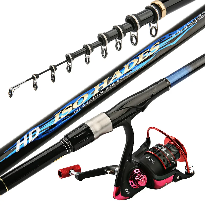 Caña De pescar ultraligera superdura, caña De pescar telescópica, fuerte fuerza De cintura, caña De mano larga - imagen 2