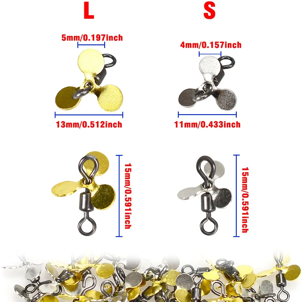 MNFT 20 piezas hoja en espiral accesorios de hélice de pesca señuelo de hierro cebo cuchara Kit de repuesto para modificación de equipo de pesca - imagen 3