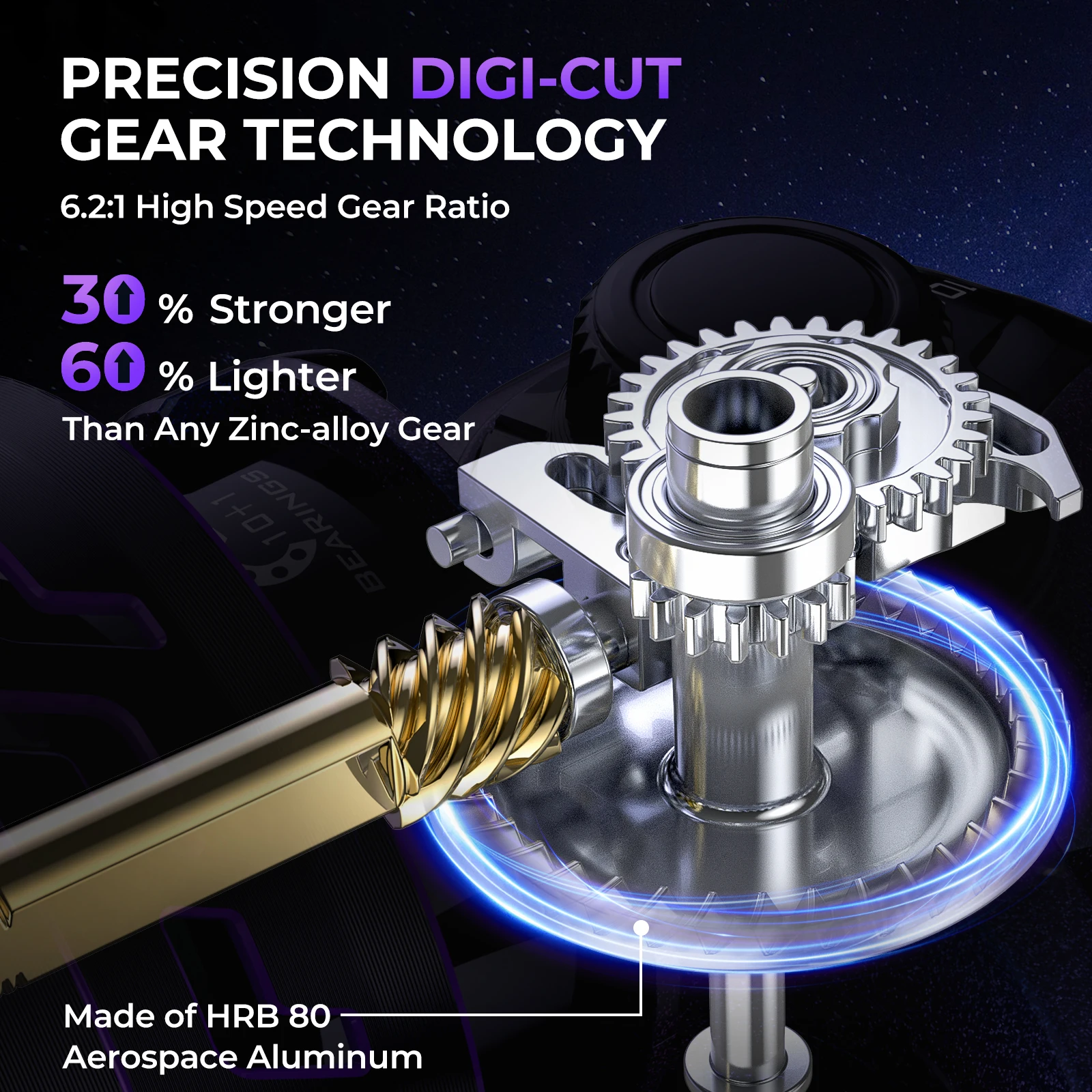 Carrete de pesca giratorio KastKing Royale Legend Pro, engranaje de aluminio ligero con corte Digi, Rotor de carrete aerodinámico 6,2: 1, arrastre máximo de 25 libras - imagen 3