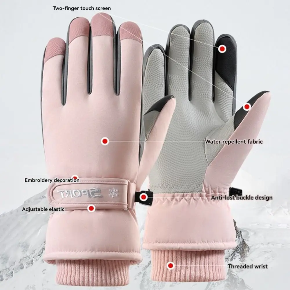 Guantes de esquí ultraligeros para hombre y mujer, manoplas cálidas antideslizantes para Snowboard, guantes gruesos para pantalla táctil de dedo completo, regalo de invierno - imagen 4