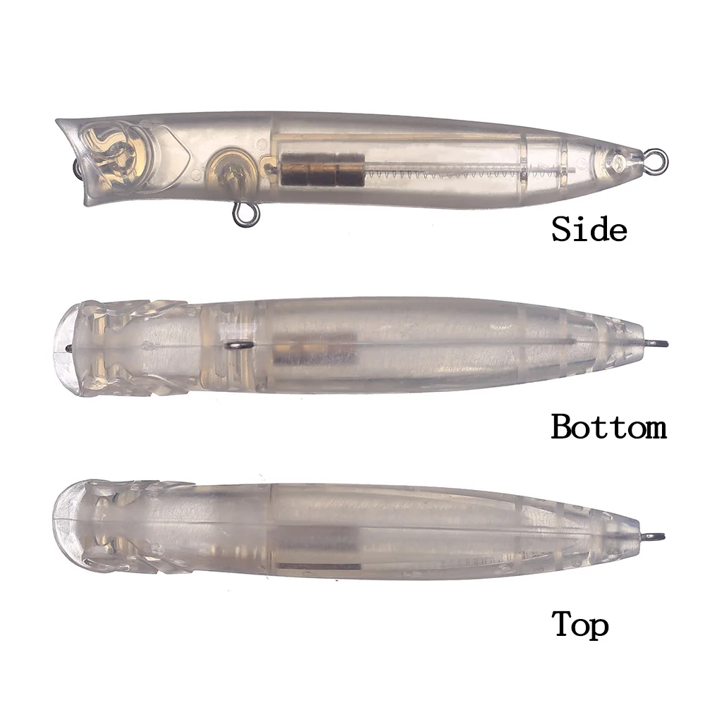 Chan'sHuang-señuelo de pesca Artificial sin pintar, modelo de pistón interno, Popper de fundición larga, BaitTopwater, 20 piezas - imagen 3