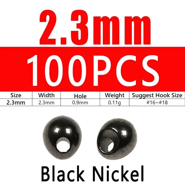 100PCS 2.3mm Black