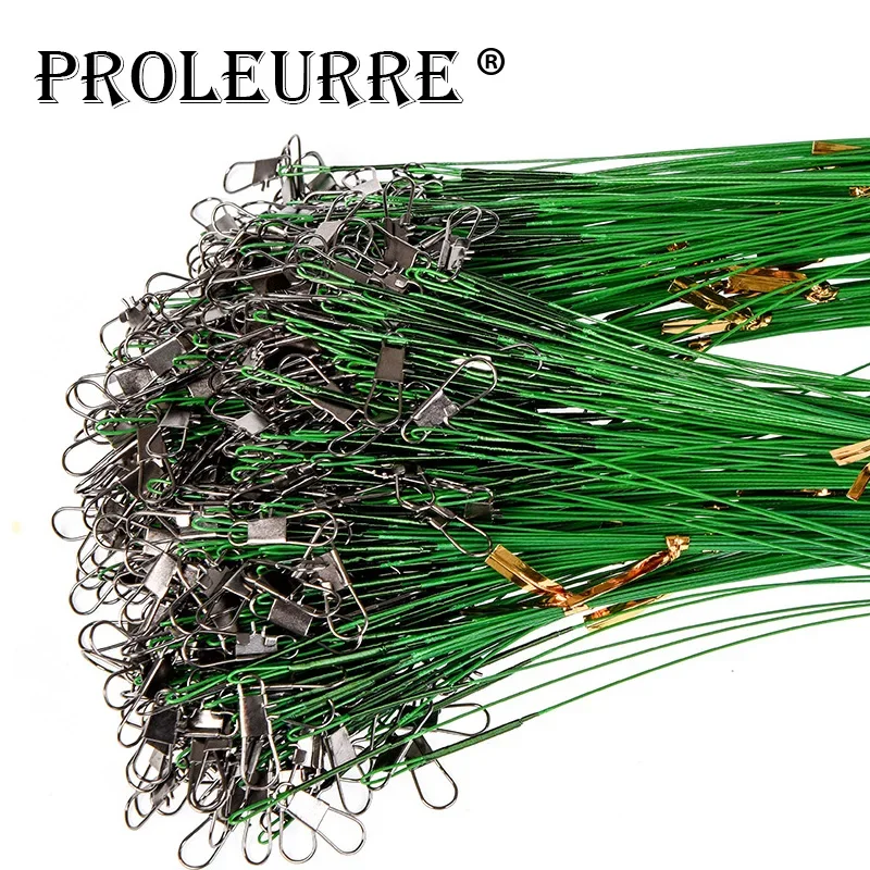 20 Uds. Línea de pesca de acero antimordida líder de alambre de acero con accesorio de pesca giratorio 15cm 20cm 25cm correa de núcleo de plomo alambre de pesca - imagen 5