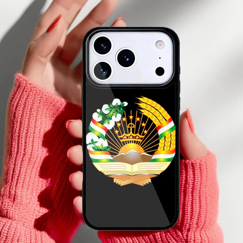 Funda con bandera de Tayikistán para iPhone — vista frontal