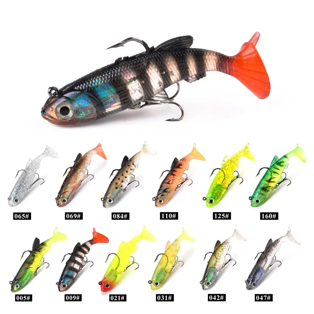 FTK-cebo de silicona suave con cabeza de anzuelo, Señuelos de pesca con cola en T, 15g, 24,5g, ojos 3D, Swimbait, cebo de pesca Artificial - imagen 2