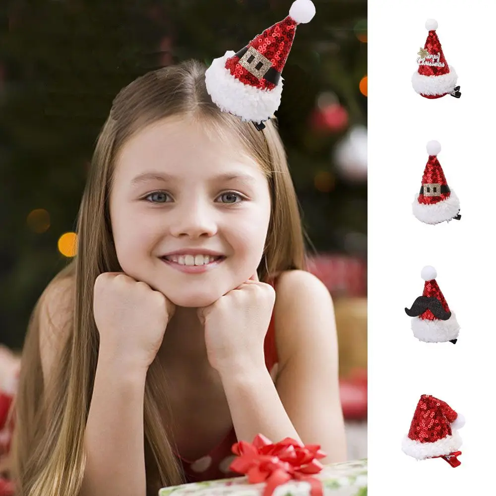 Horquillas de lentejuelas para el pelo, sombrero de Navidad, diademas para Festival, accesorios para el cabello para adultos y niños - imagen 4