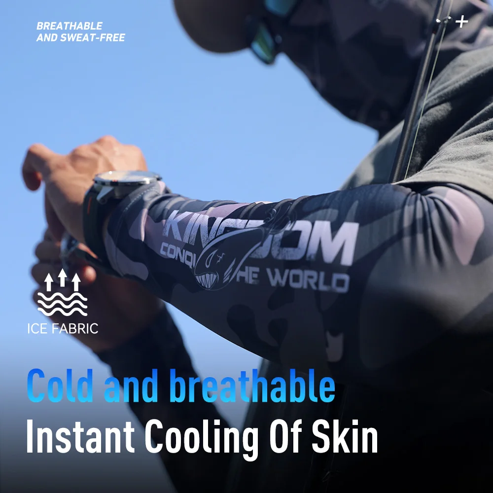 Kingdom Fishing Face Towel Arm Guard UV Protection Ice Silk Breathable Face Mask Arm Cover Cycling Cports Outdoor Equipment - imagen 3