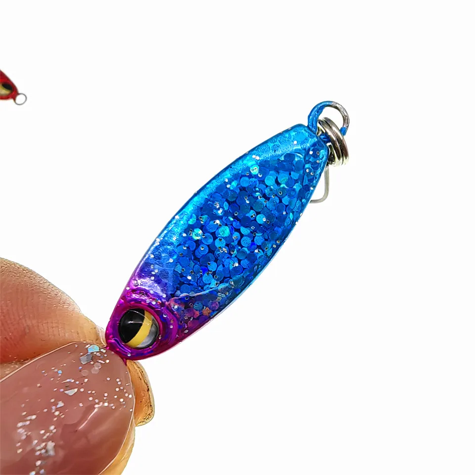 SWOLFY-señuelo de pesca de Microjigging, miniplantilla de cebo Artificial Isca con un solo gancho, accesorios de pesca, 3g/5g, lote de 5 unidades - imagen 2