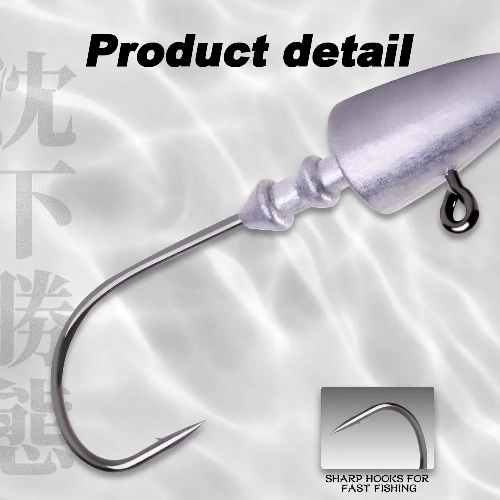 Hunthouse-anzuelo de pesca Jigging, 7g, 10g, 12g, 14g, señuelo suave, cabeza de tornillo, cabezal de plantilla para herramienta de pesca Big Shad, equipo de aparejos de pesca - imagen 5