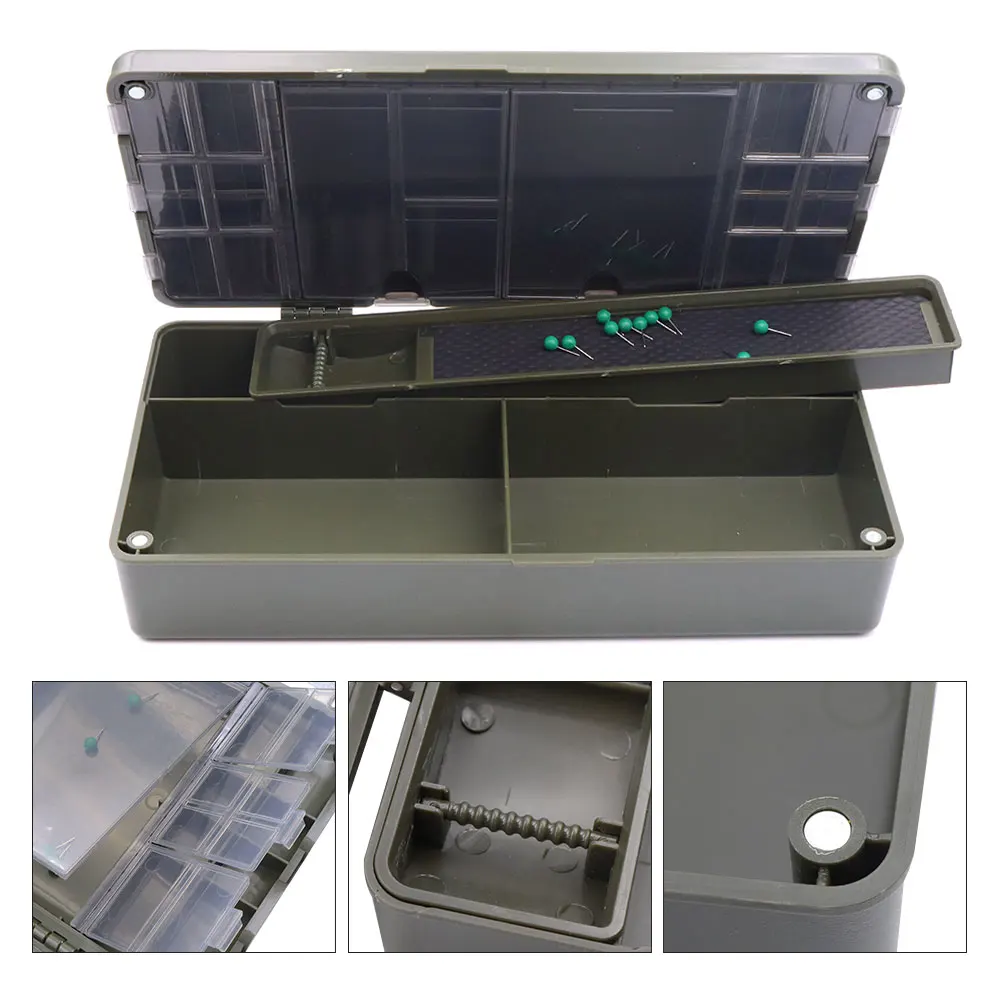 Caja de aparejos de pesca de carpa, accesorios para aparejos de pelo, caja de almacenamiento, equipo de gancho de carpa, bolsa de almacenamiento multifunción para caja de equipo de pesca - imagen 3