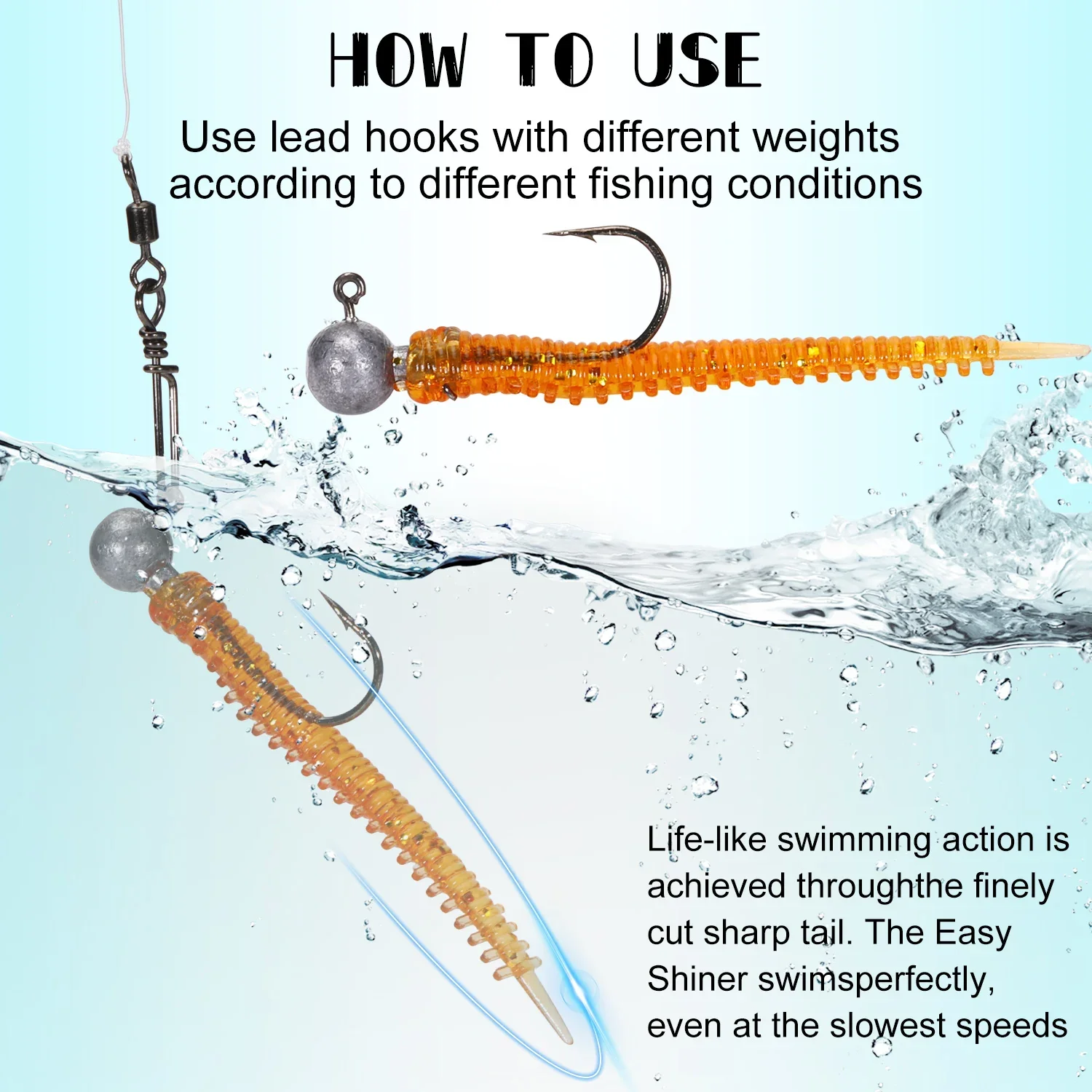 50 Uds 55MM 5g gusanos de arena realistas gusano de plástico suave señuelo de pesca Jig Wobblers cebo Artificial de agua salada bagre carpa cebo de lubina - imagen 5