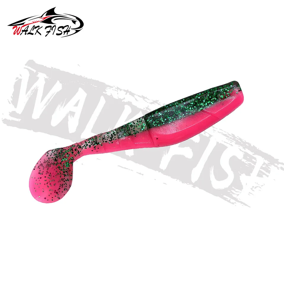 WALK FISH-SEÑUELOS blandos de 10cm y 10,3g, cebos de pesca de cola en T, cebos blandos de doble Color, sábalo Artificial de silicona, Wobblers para lubina, 3 piezas - imagen 3