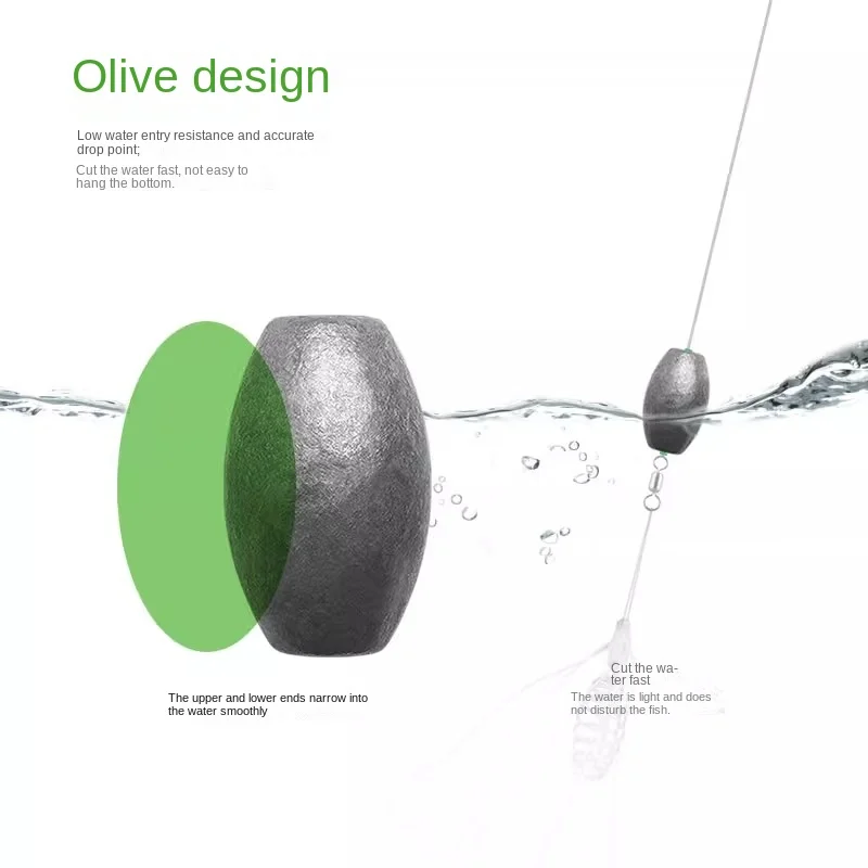 LINNHUE Colgante de plomo con núcleo de plástico, plomo hueco en forma de oliva, lanzamiento de peces de larga distancia en el mar, suministros de engranajes - imagen 3