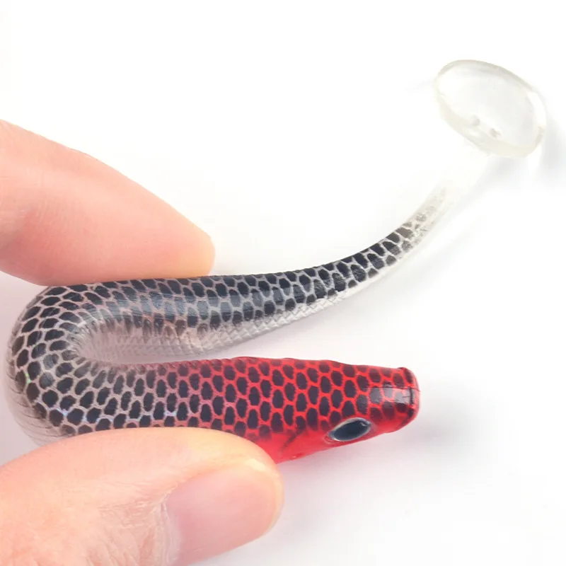 Juego de Señuelos de Pesca con cebo suave, escamas de pescado 3D, anzuelo con cabeza de anzuelo de plomo para lubina, aparejos de pesca de trucha, cola en T para pesca en agua salada