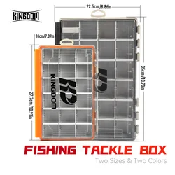 Kingdom 3700 3600 Caja de aparejos de pesca Caja de almacenamiento organizadora de señuelos impermeable grande con divisores extraíbles para cebos duros y herramientas