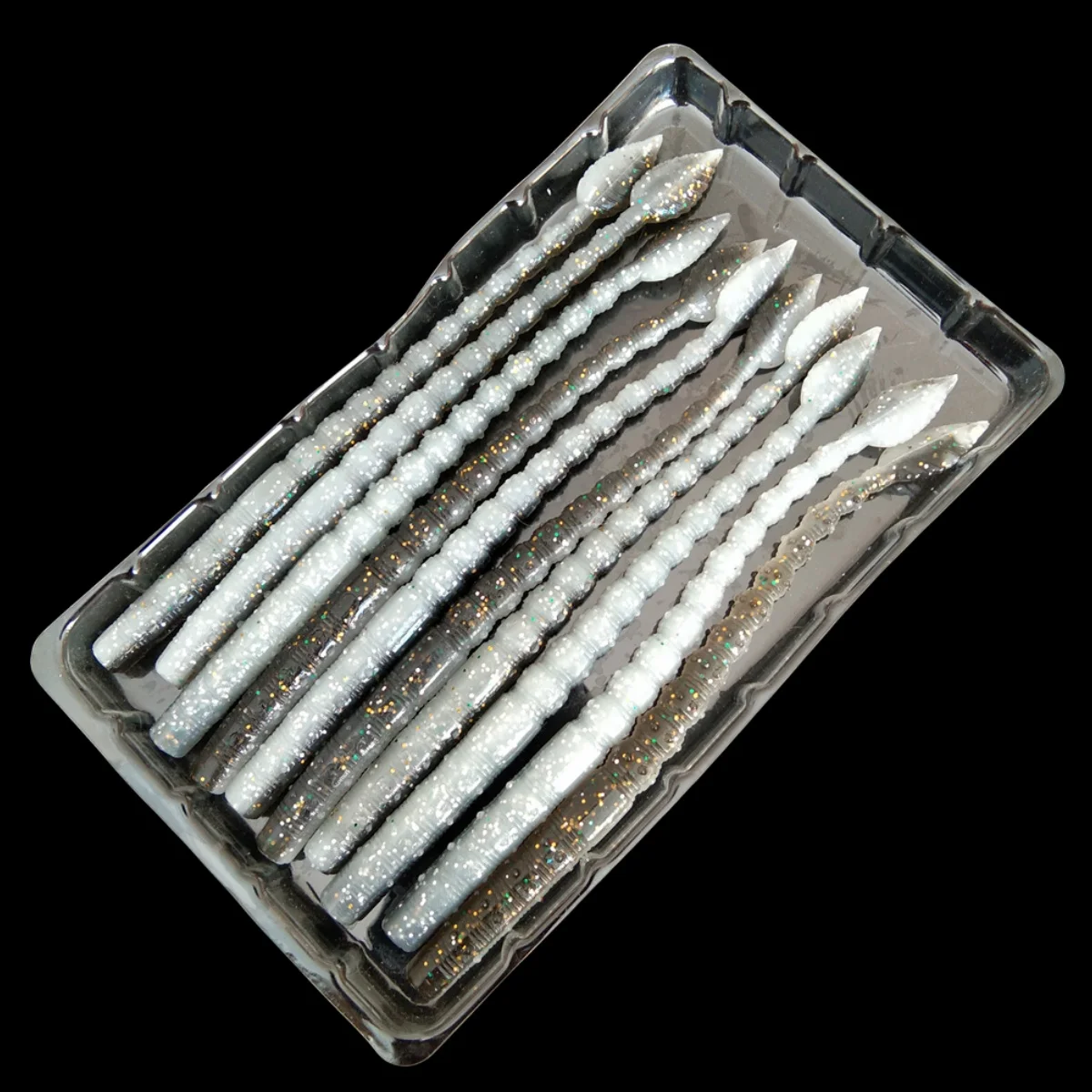 Swolfy-Cebo Artificial suave de 40 piezas, 11cm, 2,3g, gusano, señuelo de pesca de silicona, Lucio, aparejo de pesca, Swimbaits - imagen 5