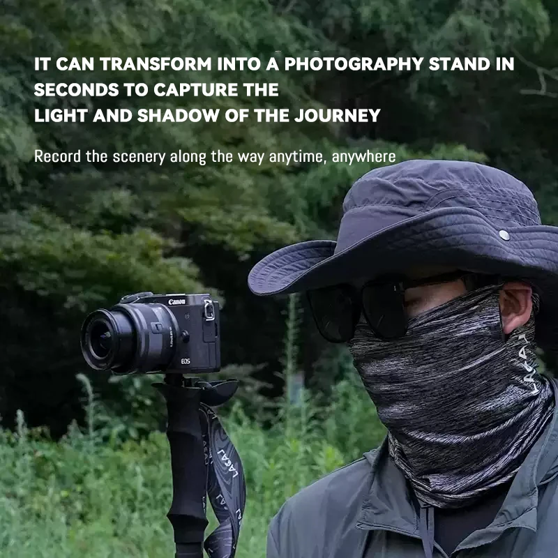Bastones de Trekking al aire libre, postes de fotografía telescópicos de fibra de carbono, bastón ligero ajustable para senderismo y escalada de montaña - imagen 2