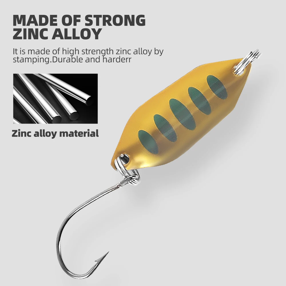 10 unids/set de señuelo cuchara para trucha, cebo de pesca de Metal, aparejos de pesca de agua dulce de colores mezclados con caja de almacenamiento, casti largos multicolores - imagen 2