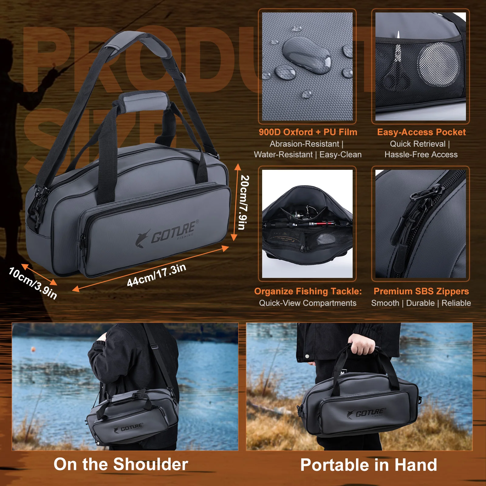 Goture XCEED Kit Caña Pesca Portátil 30T Carrete 5.2:1 Accesorios - imagen 2
