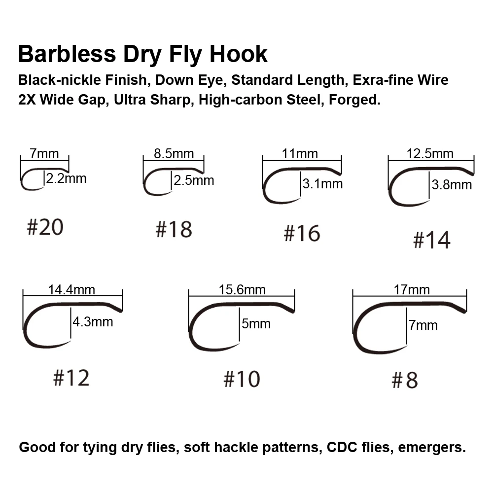 ICERIO-anzuelo de pesca con mosca para moscas secas, anzuelos de competición para moscas secas, Nymph, Shirmp, Caddis Streamer, señuelo de trucha, 30 piezas, #4 -#20 - imagen 5