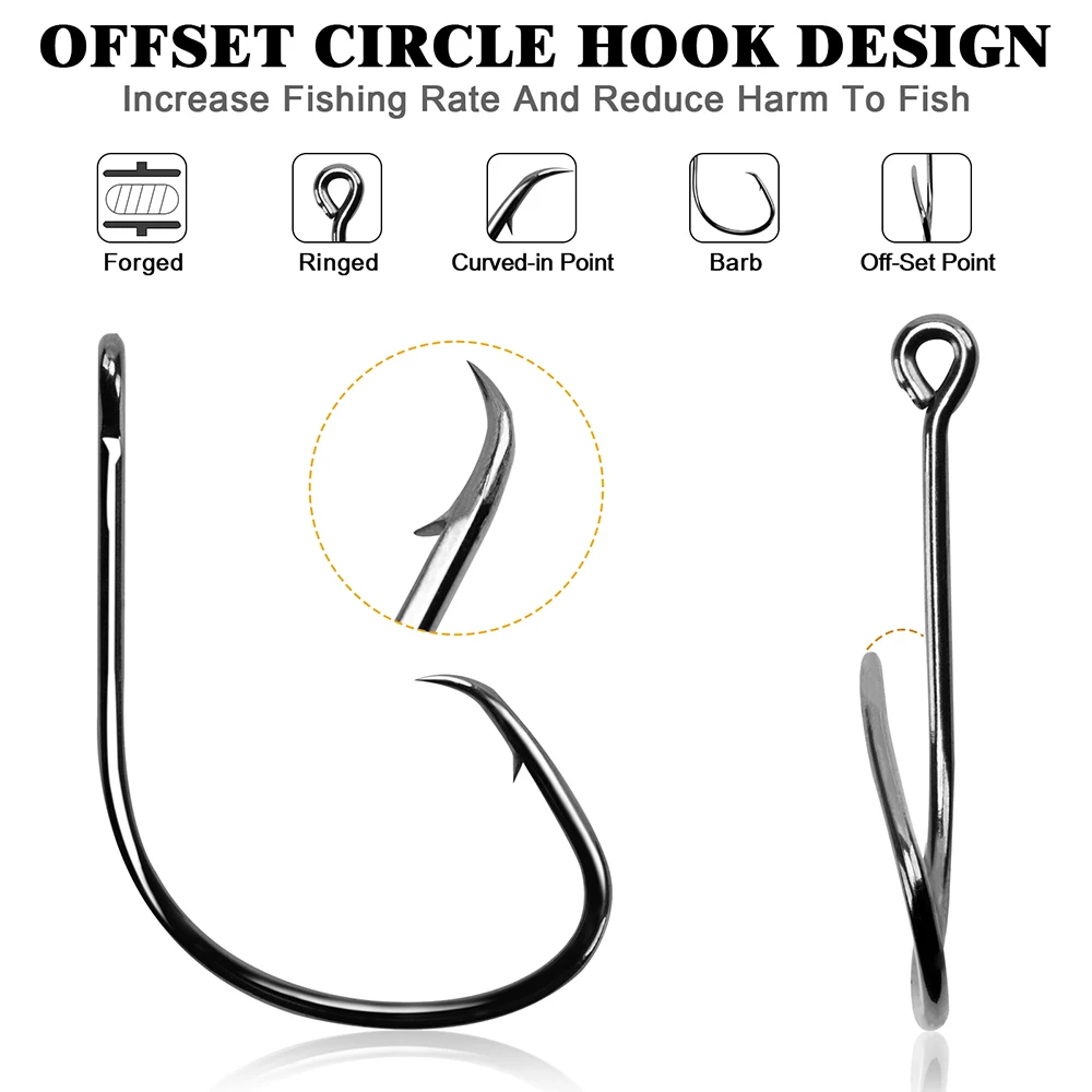 Goture 50 unids/lote de anzuelos de pesca, anzuelos de púas individuales de acero con alto contenido de Corbon, aparejos de pesca de mar/agua dulce, accesorios de pesca de carpa - imagen 3