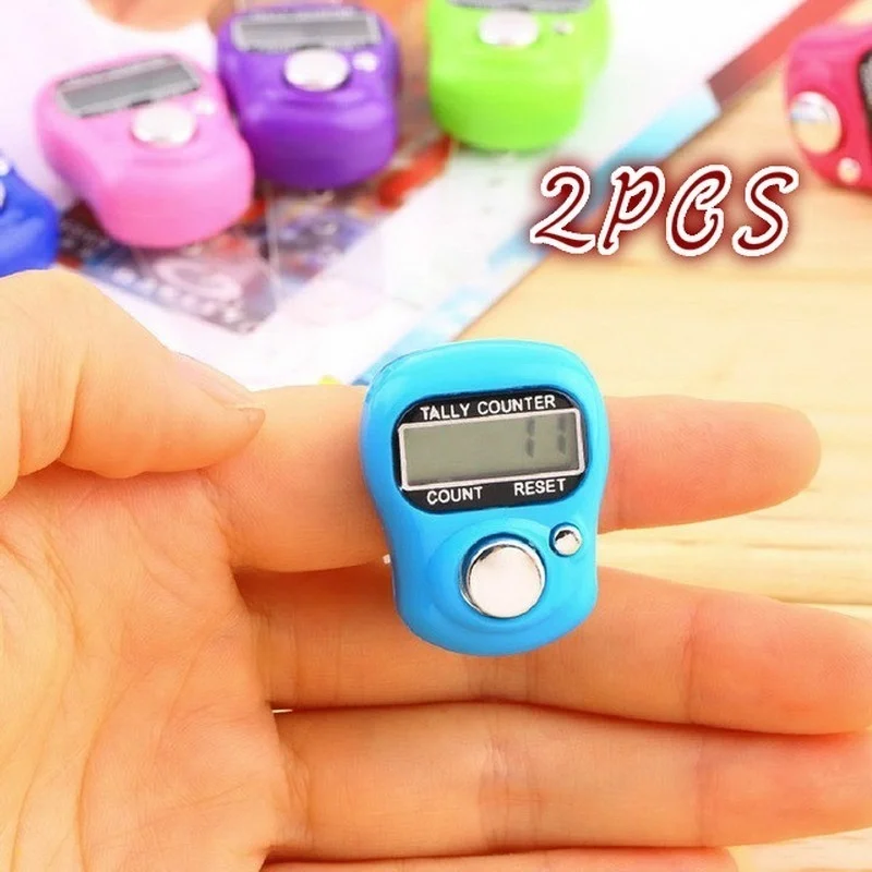 Mini marcador de punto y medidor de dedo de fila, contador Digital electrónico LCD para coser, herramienta de tejido, 2 uds. - imagen 2