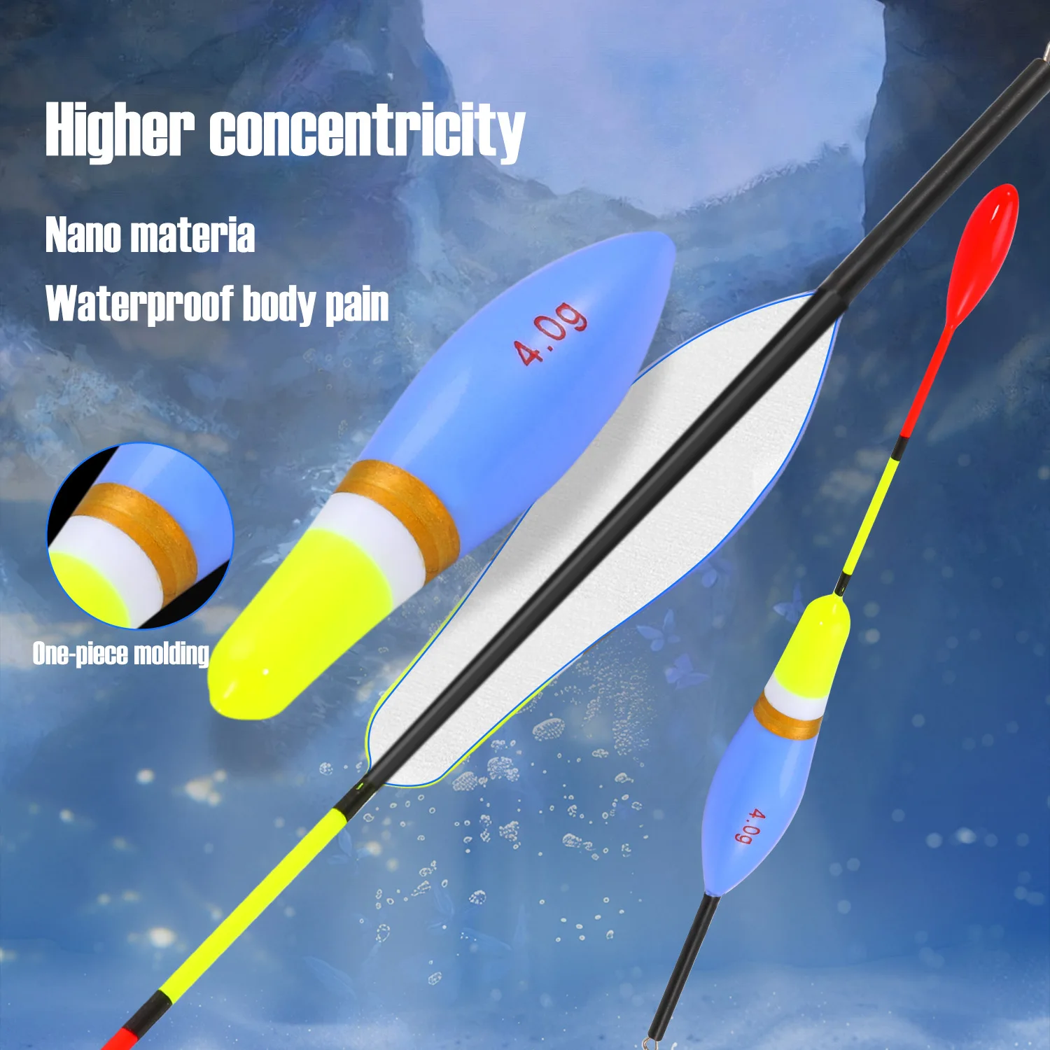 Sougayilang-Juego de flotadores de Pesca EVA, 10 unidades, 3-6g, flotador Vertical, cebo multifuncional, 4 colores, señuelo, aparejos de Pesca - imagen 3