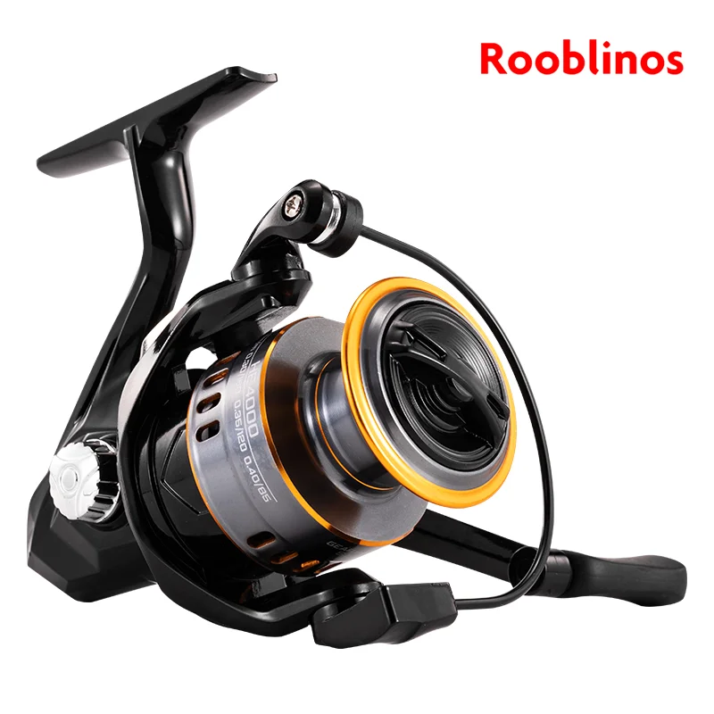Carretes giratorios Rooblinos HE, Metal ultraligero, relación de engranaje 5,2: 1, 2000-7000, carretes de pesca de arrastre máximo grande para agua salada o dulce - imagen 2