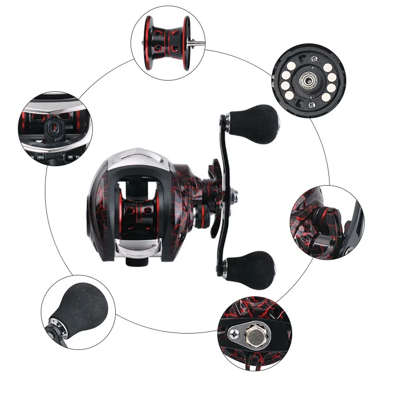Nuevo Carrete de pesca Baitcasting resistente al agua para agua salada 7,1: 1 8KG arrastre mano derecha izquierda carrete de pesca de alta velocidad para agua dulce y salada - imagen 3
