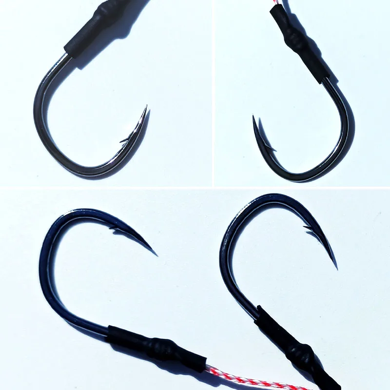 Falda de calamar de silicona suave, anzuelo de asistencia con cuentas de sonido, cebo de arrastre luminoso, accesorios de pesca en el mar, 15 #, 17 #, 5 unids/lote por bolsa - imagen 4