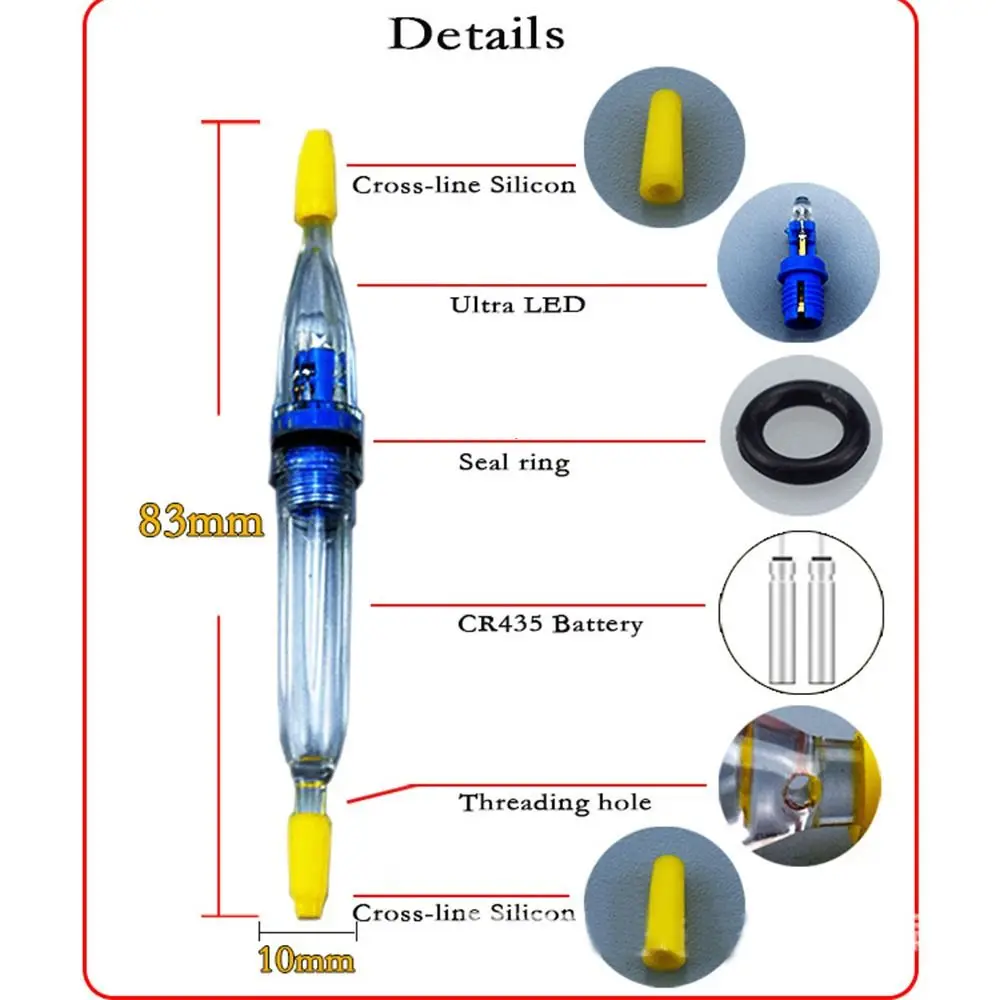 Señuelo de luz LED para pesca subacuática, lámpara de Flash, resistente al agua, 2 piezas - imagen 2