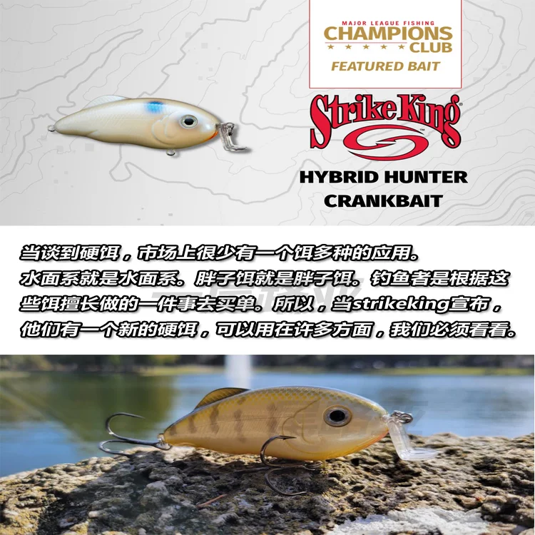American STRIKE KING Hybrid Hunter Hybrid Hunter Hierba poco profunda Pequeño señuelo graso Cebo duro - imagen 3