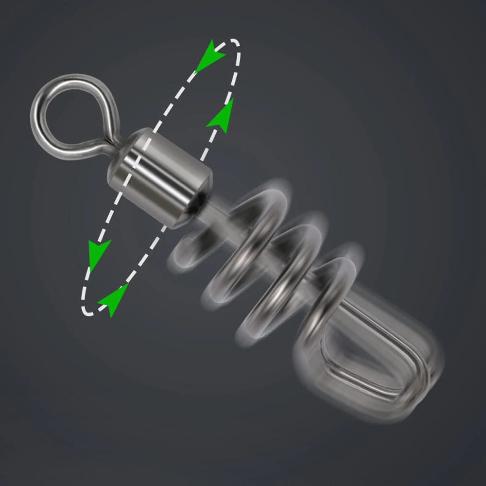 Rodamiento giratorio de pesca, anillo sólido, Conector de pesca, accesorios de aparejos de pesca, 200 unids/lote por caja - imagen 5